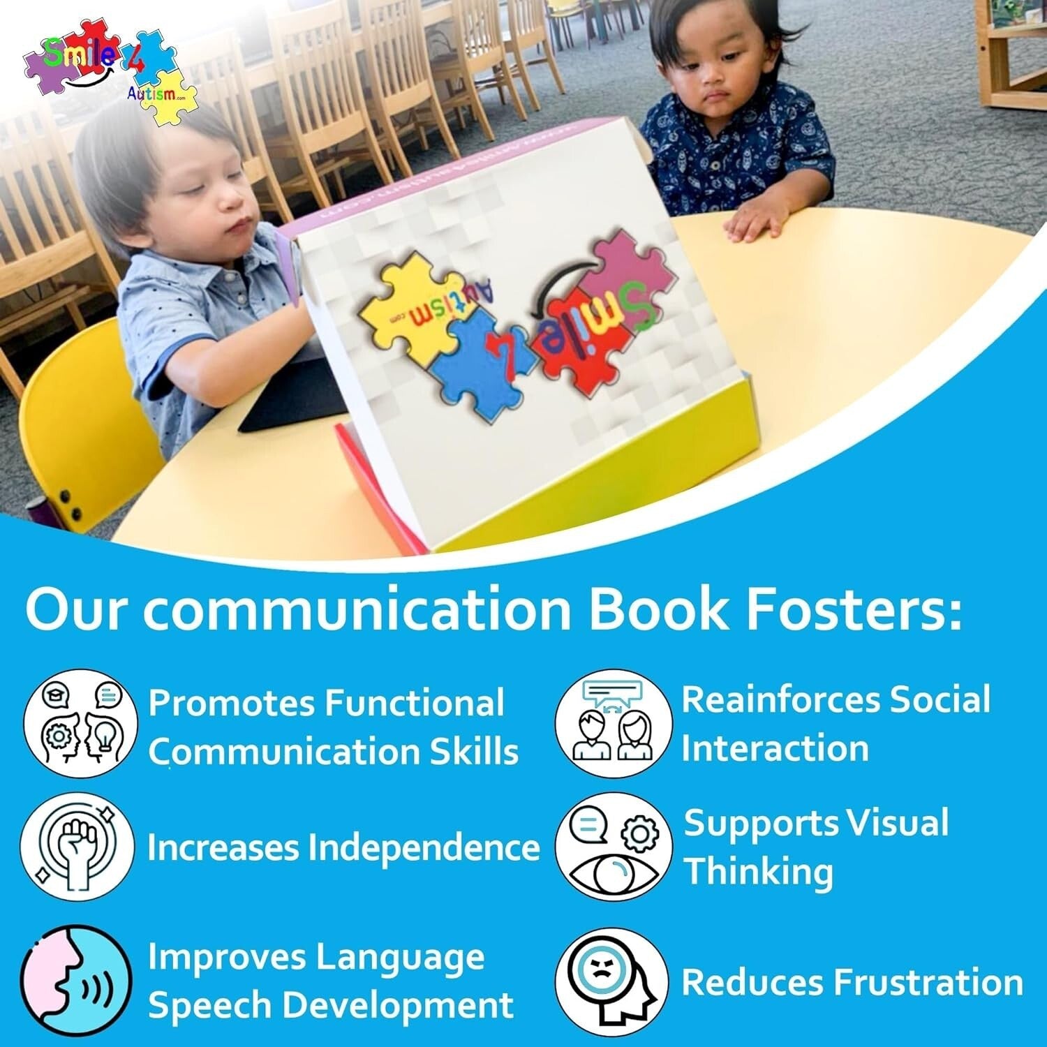 162 ASD Visual Communication Cards - Autism Language and Speech Therapy Book