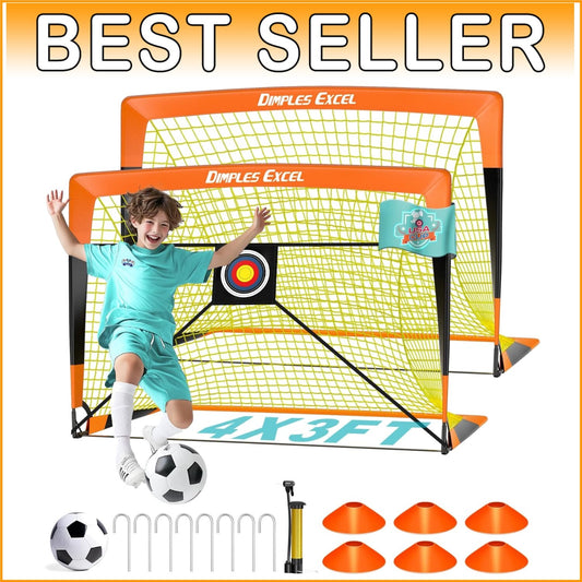 Weatherproof 4x3 FT Kids Soccer Goals with Target Board - Perfect for Practice