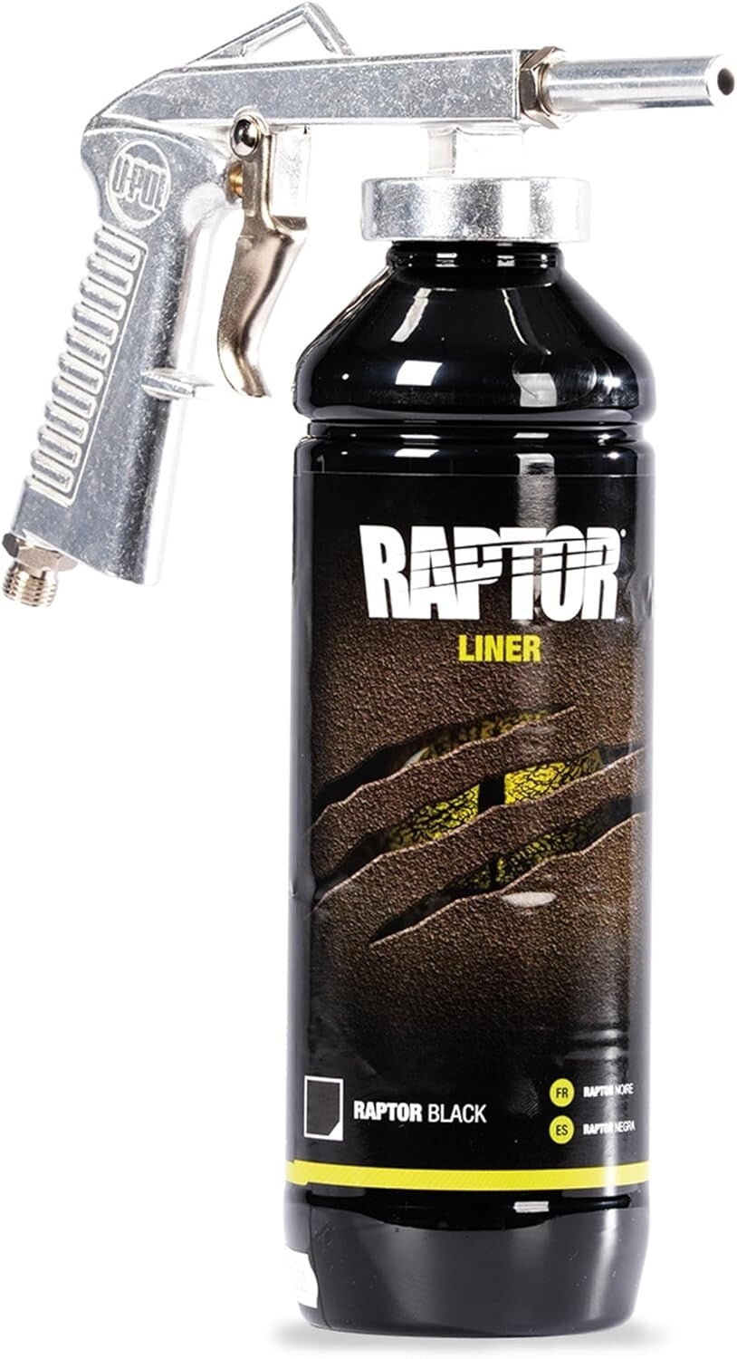 Raptor Tough Spray-On Bed Liner Kit with Rapid-Drying Flexibility for Trucks