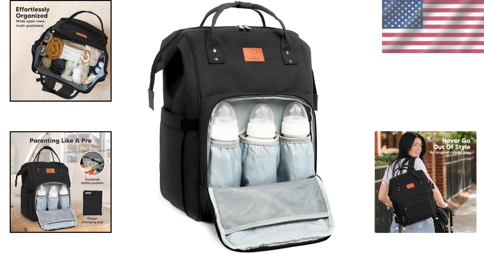 Durable Water-Resistant Diaper Backpack - Spacious and Hands-Free for Parents