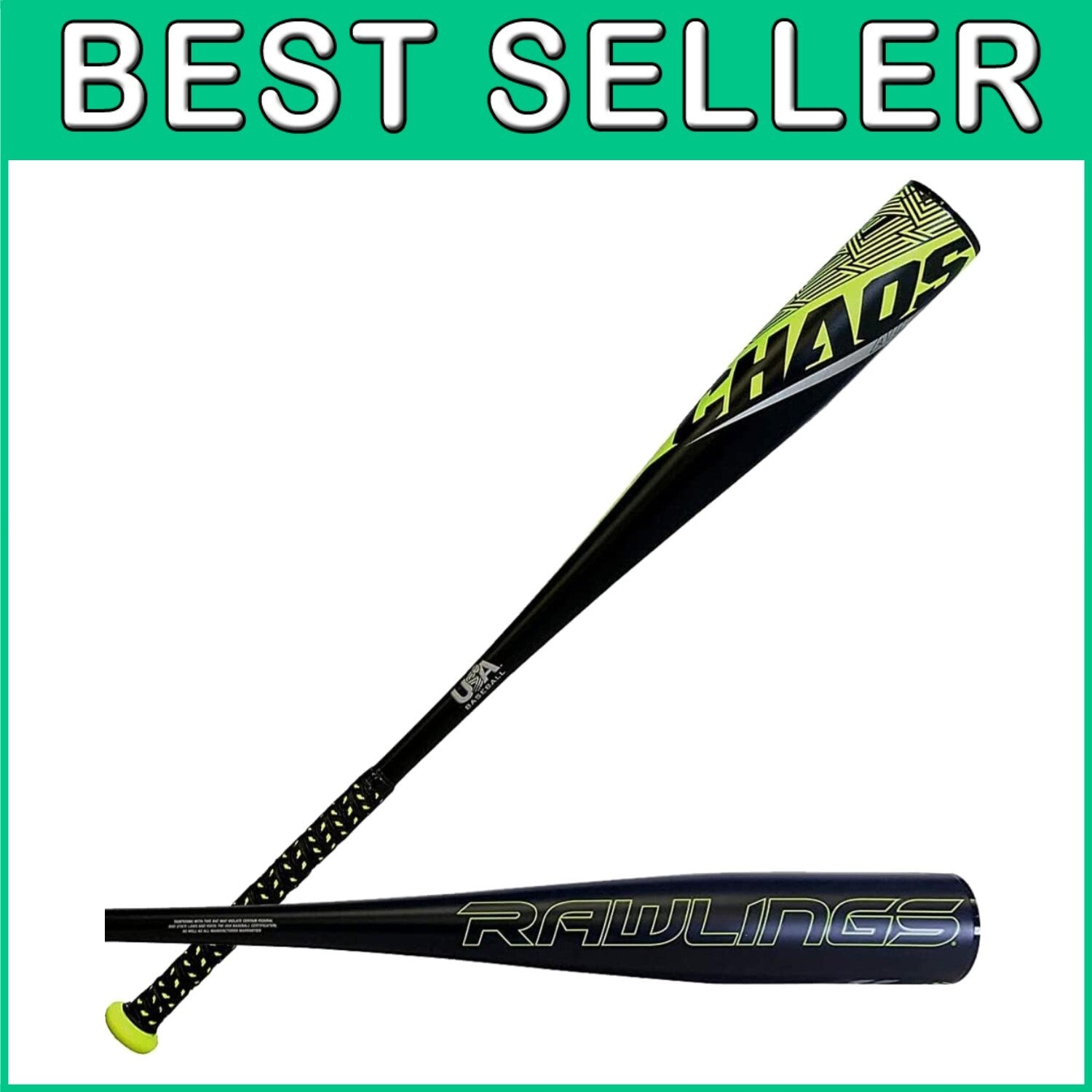 CHAOS Baseball Bat for Youth - 26" | -11 Drop | Approved for All USA Leagues