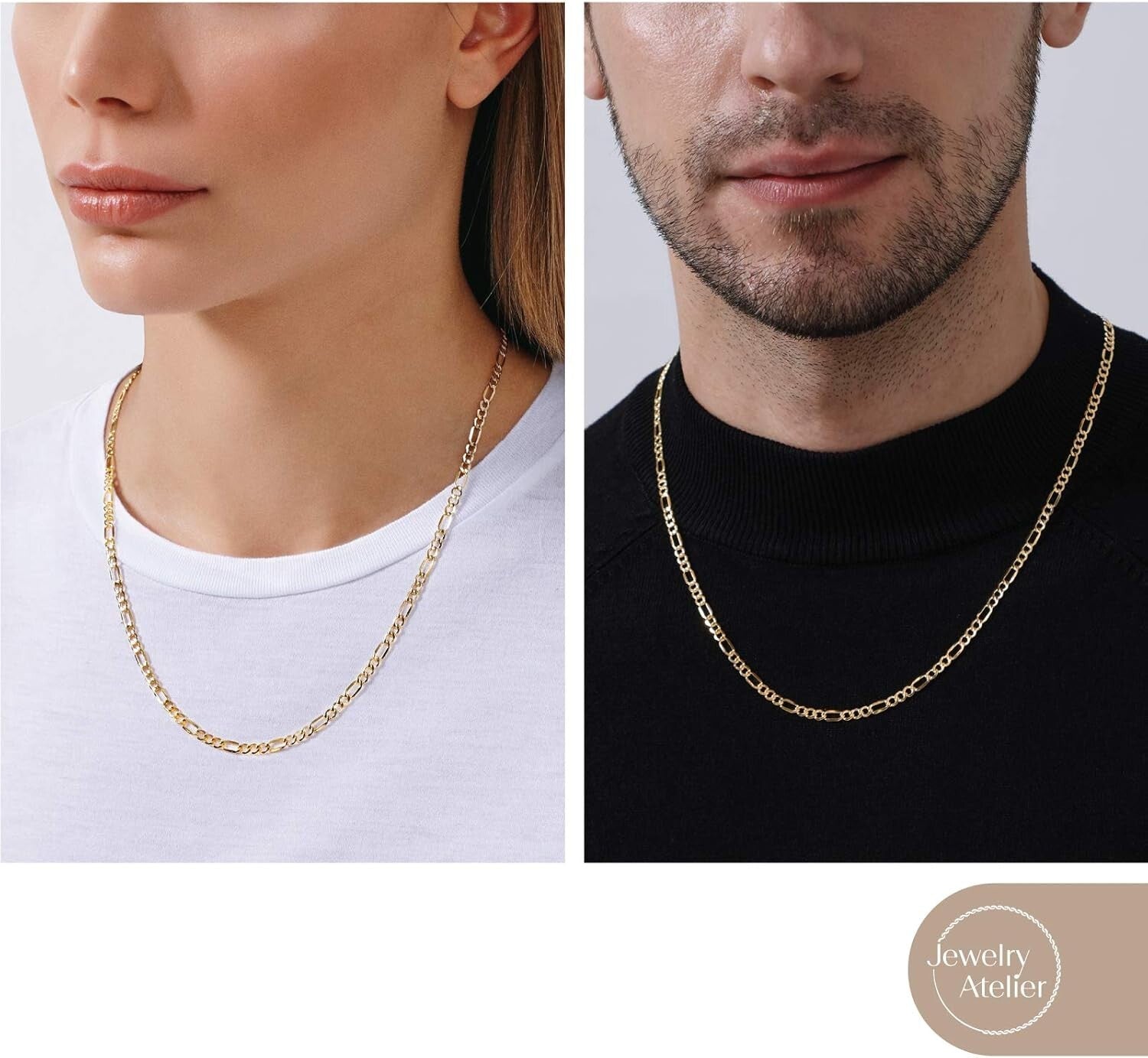 Customizable 14K Solid Yellow Gold Filled Necklaces - Multiple Widths Available