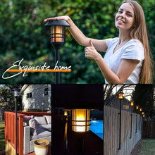 Load image into Gallery viewer, Stainless Steel Solar Torches with Flickering Flame - Adjustable Heights, 4-Pack