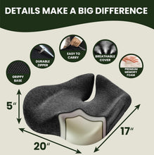 Load image into Gallery viewer, 30% Larger Office Chair Cushion - Portable Memory Foam for Pain Relief &amp; Comfort