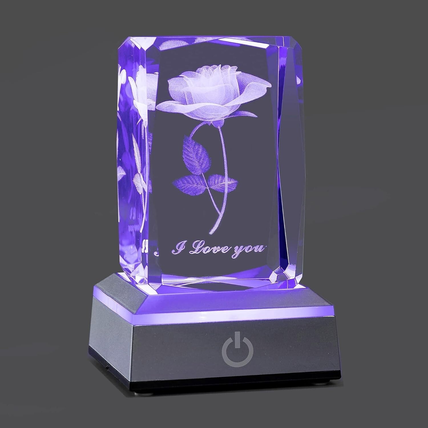 Elegant 3D Laser Engraved Crystal Nightlight - Touch Control, Portable Design
