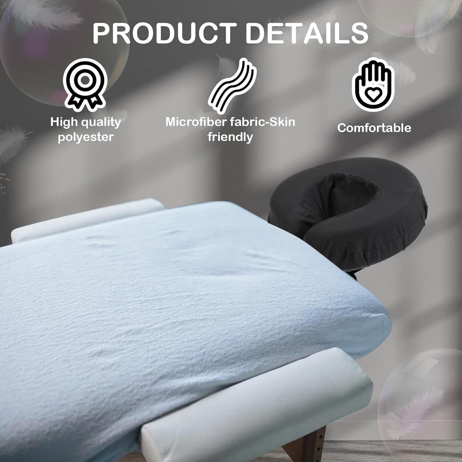 Eco-Friendly 24 Pcs Face Cradle Covers - Lightweight Microfiber for Therapists