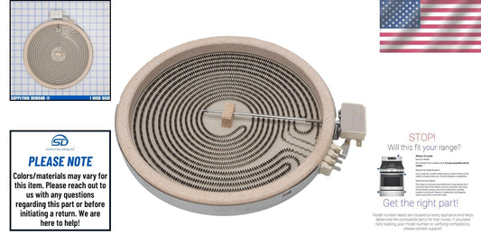 Durable 9 Inch Radiant Element for Electric Ranges - Safe Model Fit Replacement