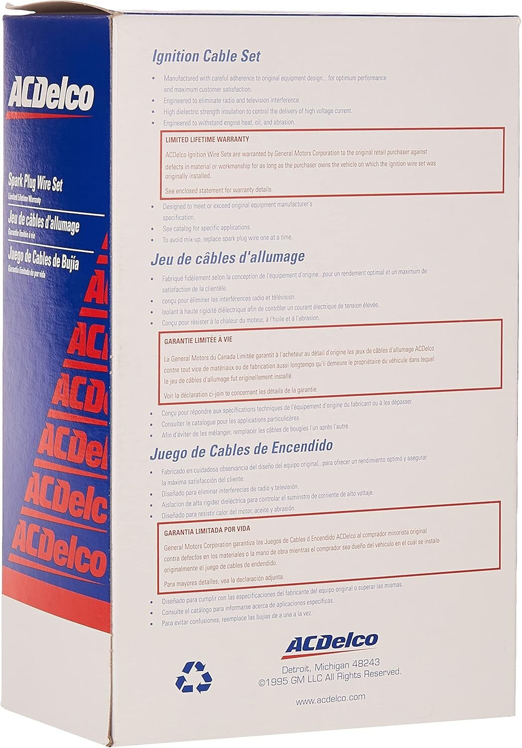 20 Amp Acdelco Spark Plug Wire Set - Professional Grade with Superior Durability