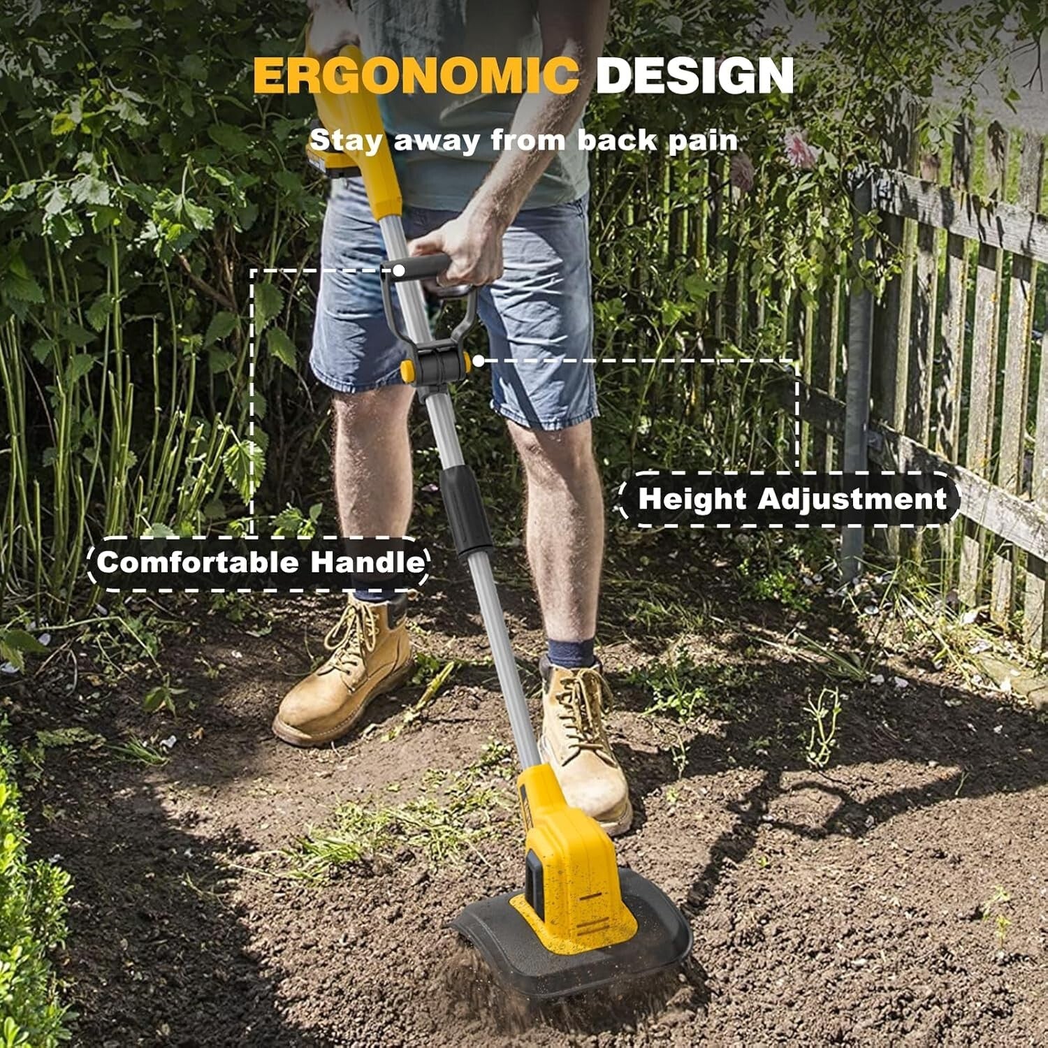 Efficient 360RPM Electric Garden Tiller with 9In Tilling Width & Safety Features