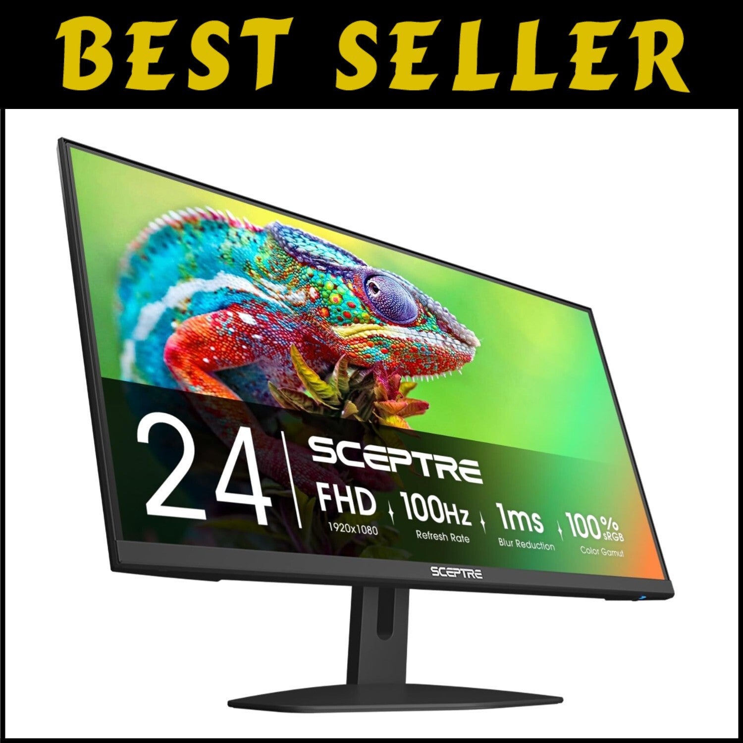 24-Inch Full HD 100Hz Monitor - Immersive Edgeless Display with FreeSync & Audio
