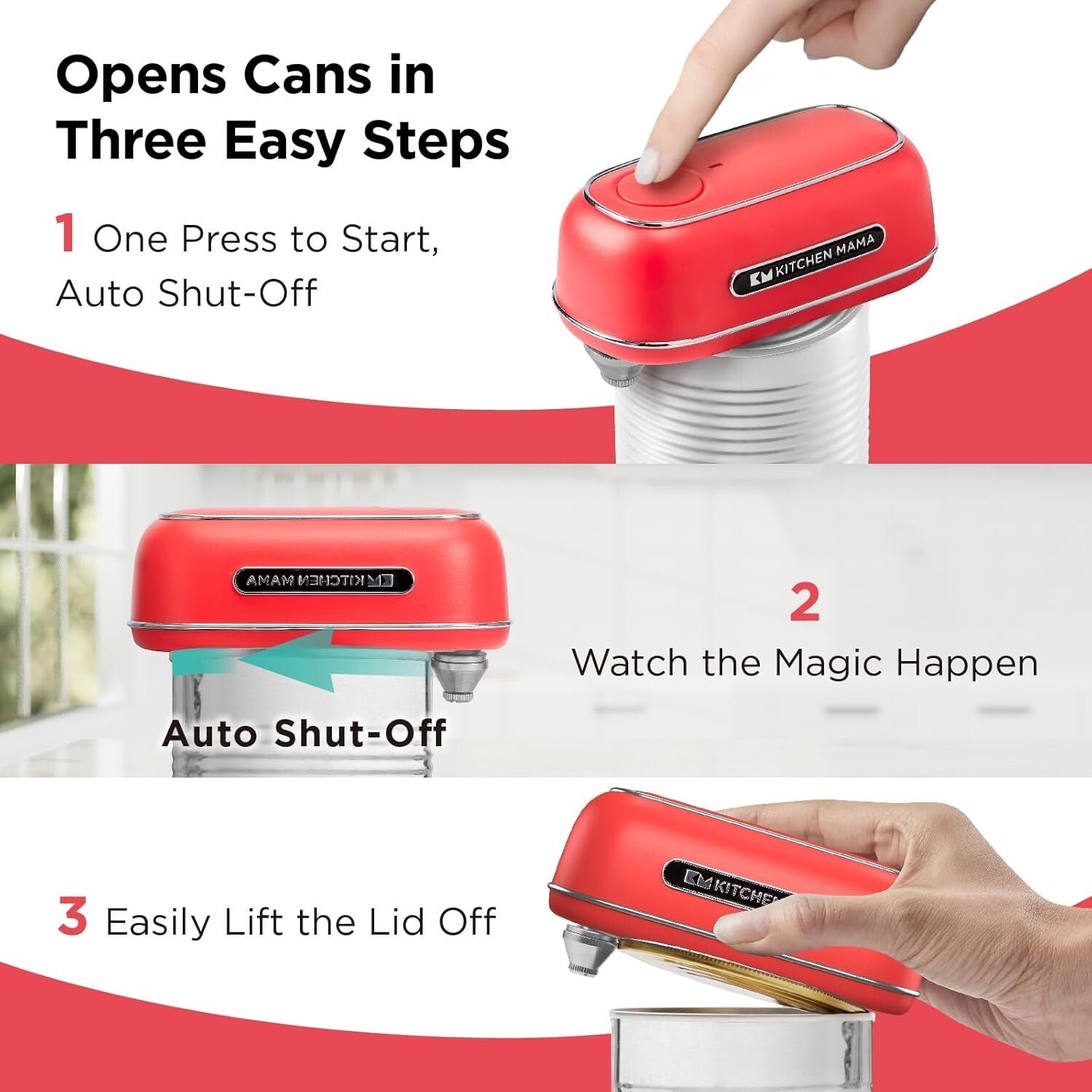 Elegant Orbit One Automatic Can Opener - Smooth Edge, Professional Blade Design