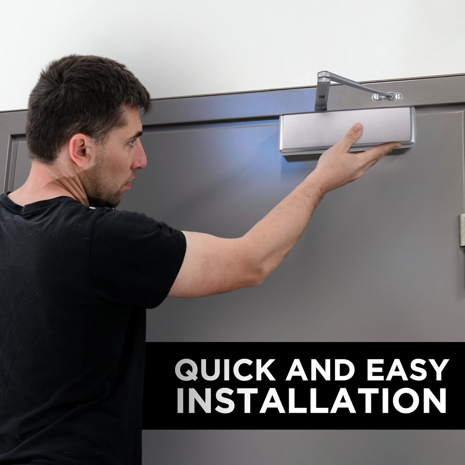 Surface-Mounted Automatic Door Closer, UL-Certified for Safety in Busy Areas