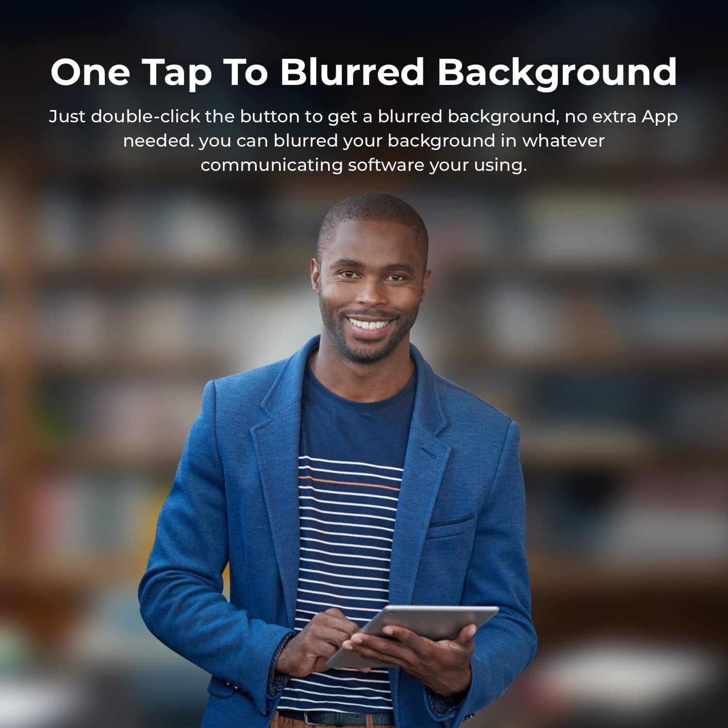 Smart 4K Webcam with Autofocus, Bokeh Effect & Built-in Mic for Professionals