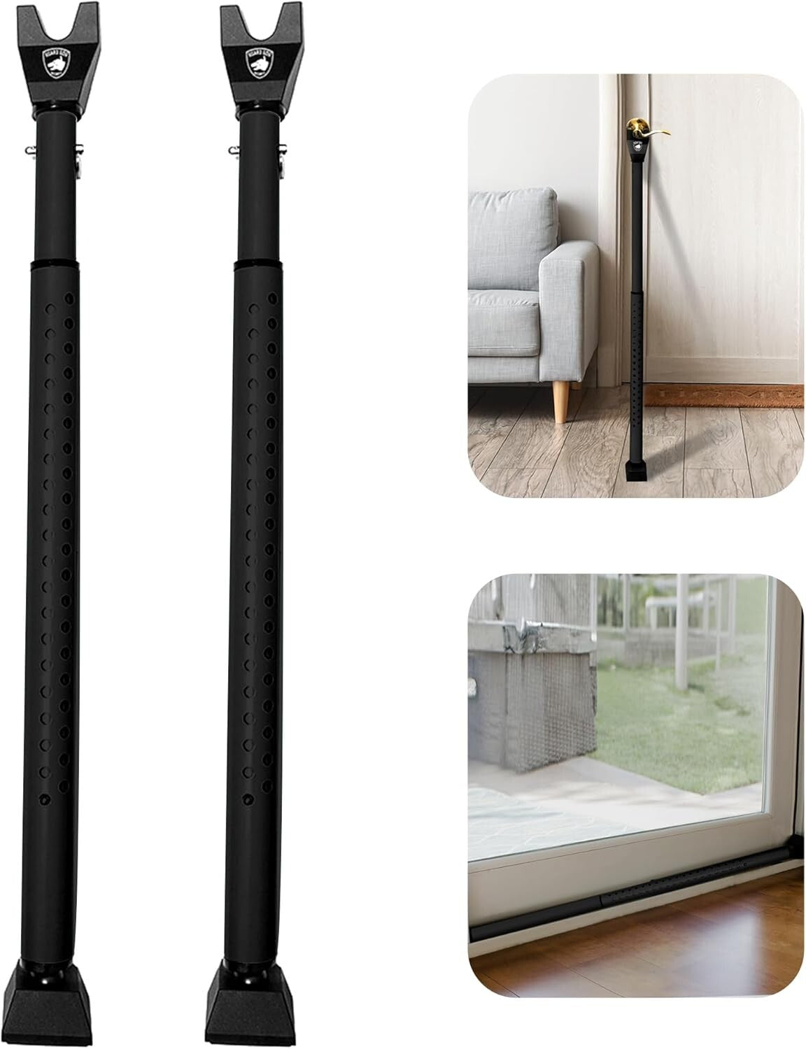 2-in-1 Adjustable Door Jammer & Security Bar - 40 Positions, 300 lbs Capacity