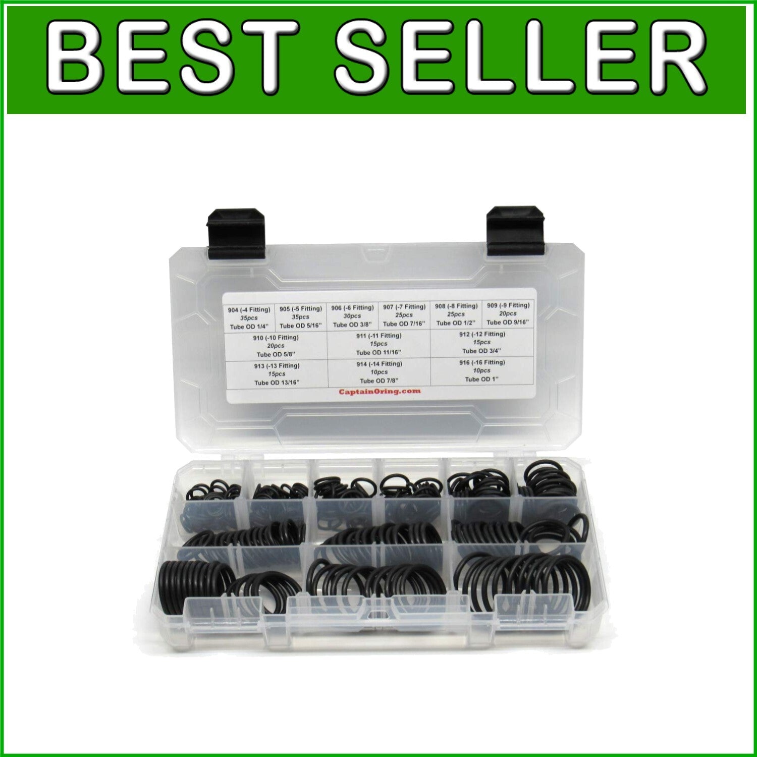 Essential Hydraulic O-Ring Seal Kit - 255 Buna-N Seals, 12 Sizes Available