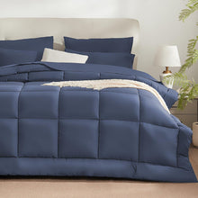 Load image into Gallery viewer, 7-Piece Grayish Blue Full/Queen Bedding Set - All Season Microfiber Comforter