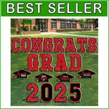 Load image into Gallery viewer, Premium Large Congrats Grad Yard Stakes - 20 PCS Graduation Celebration Kit