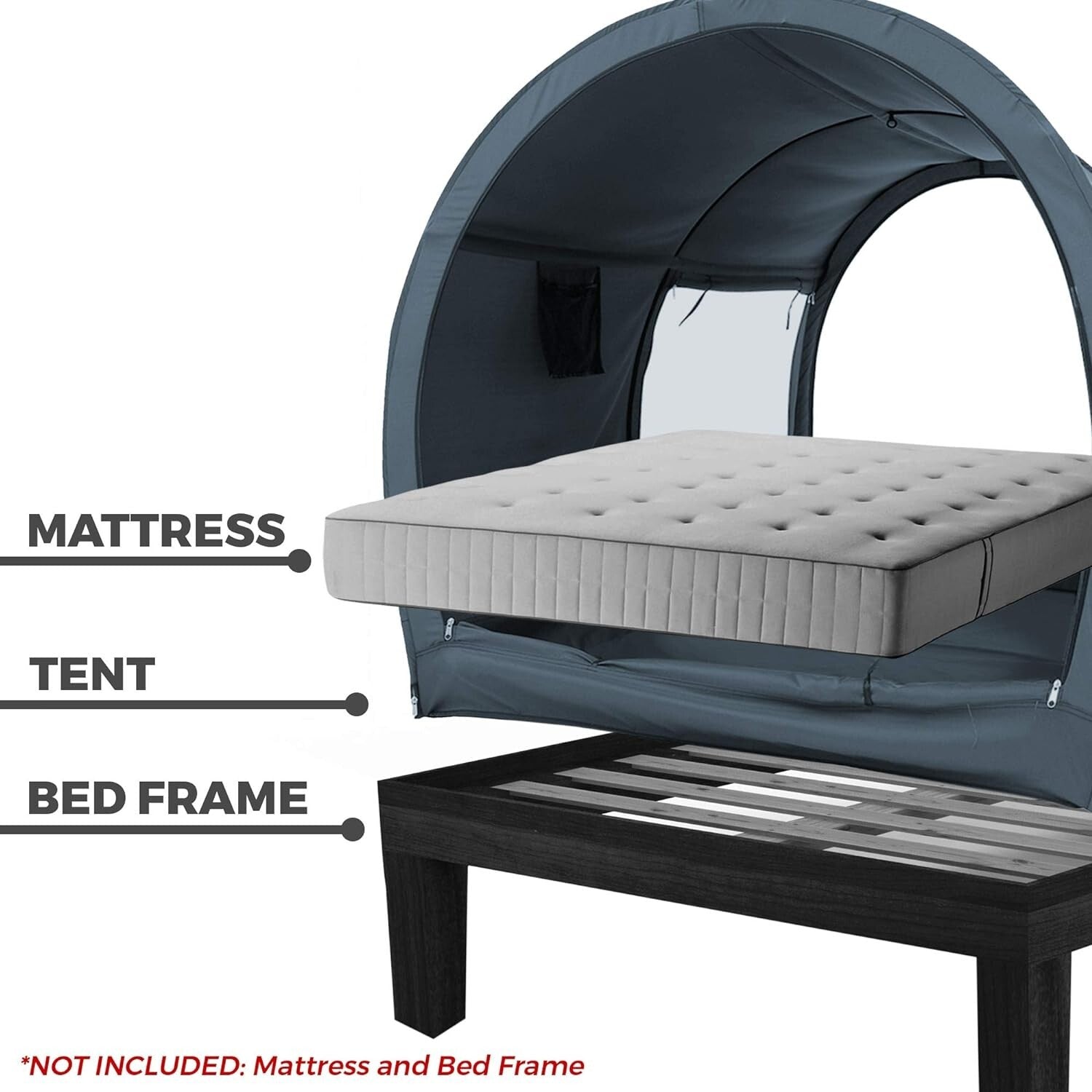 Breathable Pongee Twin Bed Canopy Tent - Light Reducing for Private Spaces
