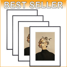 Load image into Gallery viewer, Set of 4 Modern 12x16 Picture Frames - Black Matted Aluminum for Stylish Display
