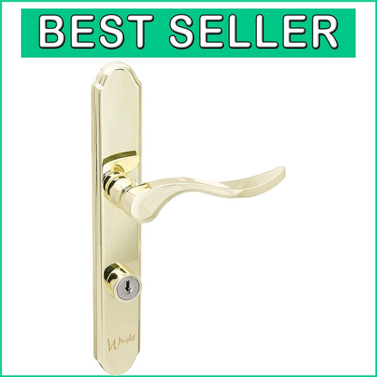 Durable Mortise Keyed Lever Latch & Deadbolt in Polished Brass Finish