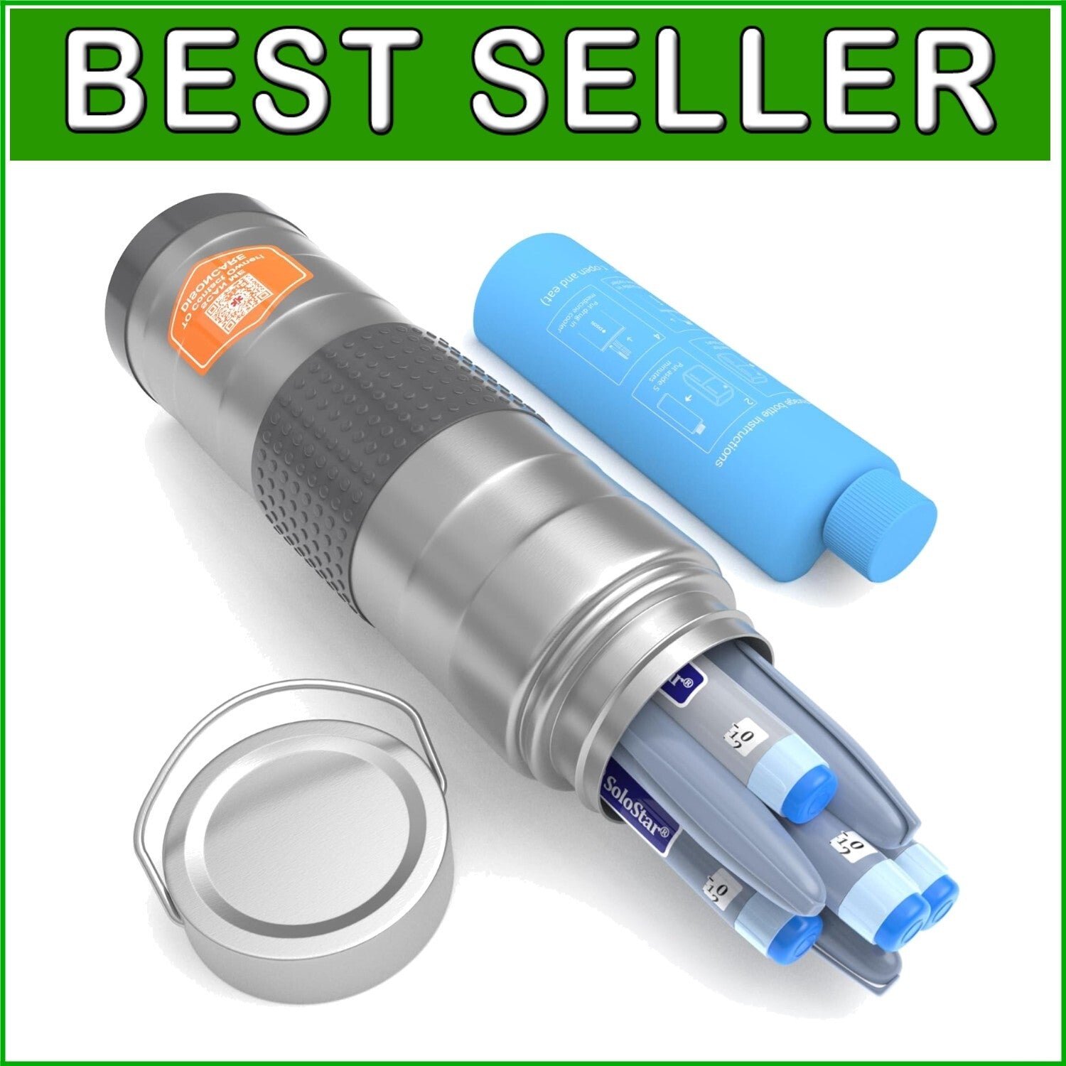 Elegant Insulin Cooler Organizer for 5-7 Pens - Travel Ready & QR Code Enabled