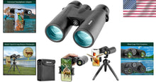 Load image into Gallery viewer, Lightweight 12x42 HD Binoculars with Tripod &amp; Phone Adapter for Bird Watching