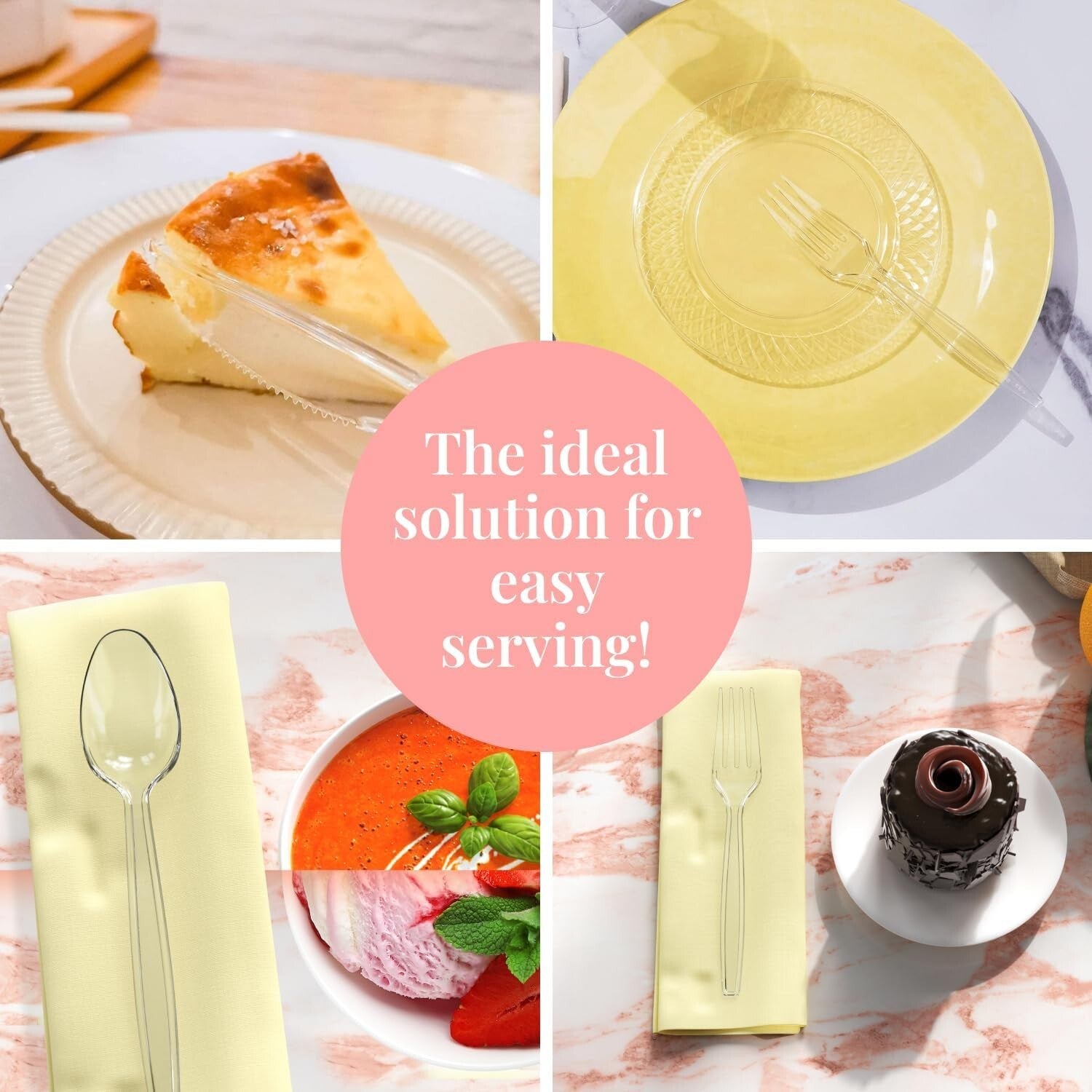 600-Piece Heavy-Duty Plastic Silverware Set for 200 Guests - Elegant Disposab...