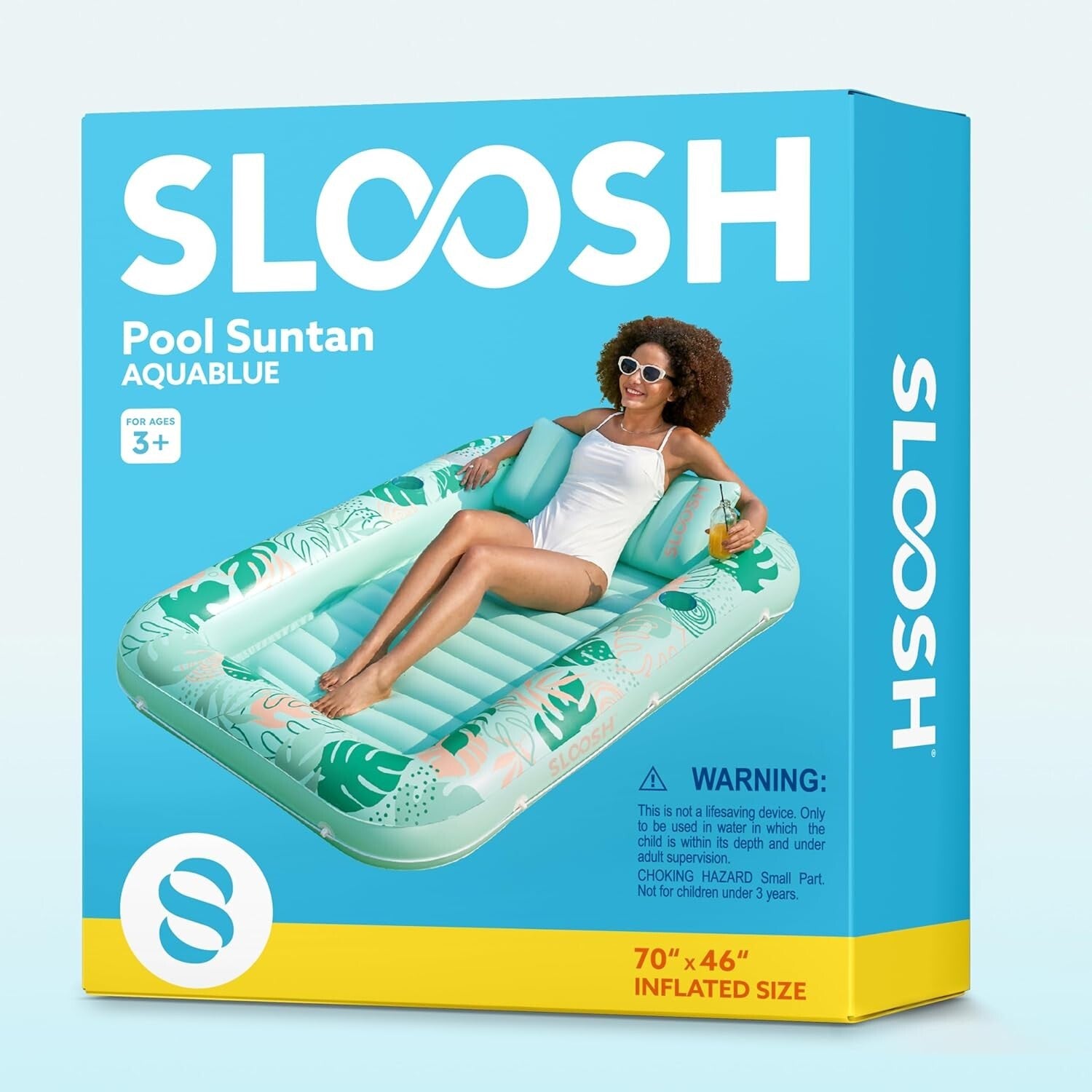 Durable Aqua Blue Inflatable Lounge Float for Ultimate Pool Comfort - 70" x 46"