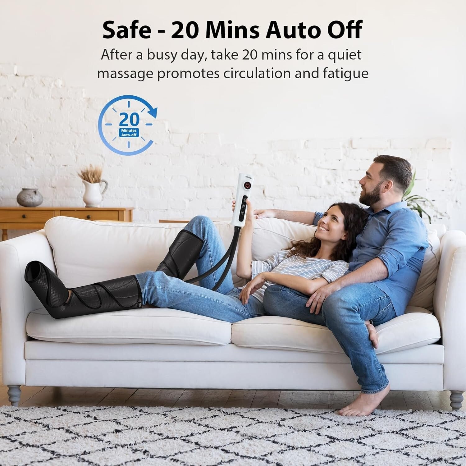 Portable Leg & Foot Massager for Improved Circulation, Swelling Relief & Gifting