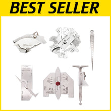 Load image into Gallery viewer, Professional Welding Measurement Tools Set: 6 Stainless Steel Gauges Included
