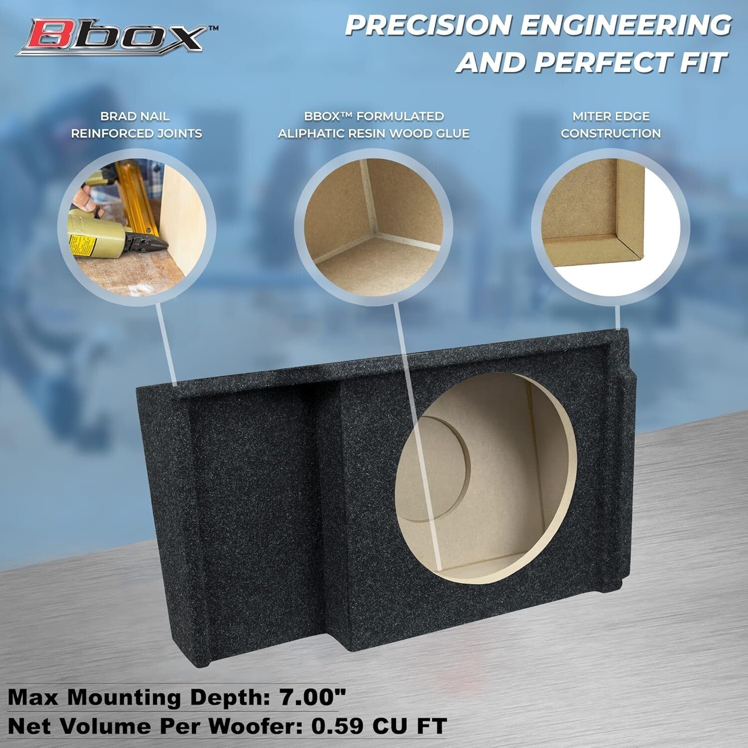 Bbox 12-Inch Sealed Subwoofer Enclosure for 1999-2007 GM Trucks - Premium Bass