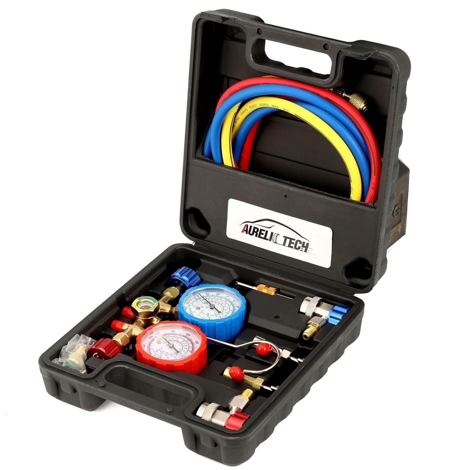 Professional 3-Way A/C Manifold Gauge Set for R134A R12 R22 R502 Refrigerants