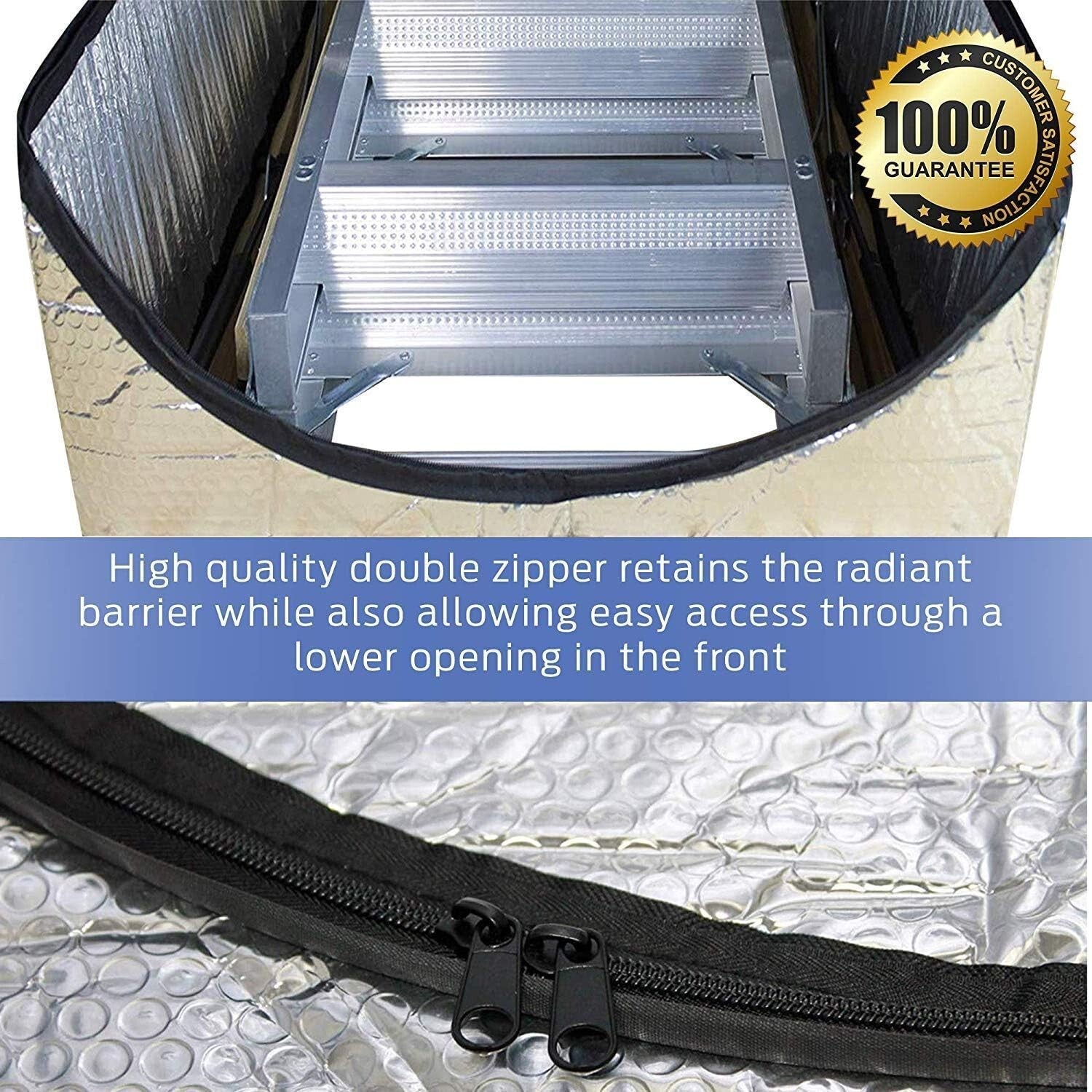 Efficient Attic Ladder Insulation Cover - Dust-Proof Zippered Design 25" x 54"