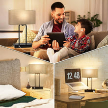 Load image into Gallery viewer, Touch Control Table Lamp with USB &amp; AC Power, 3 Brightness Levels, Free LED Bulb