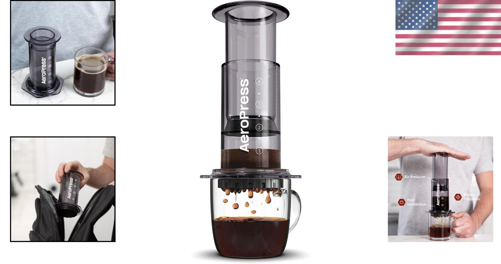 Clear Black Coffee Maker: 3-in-1 Brew Technology for Smooth Espresso Anywhere