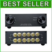Load image into Gallery viewer, Premium 4-Way RCA Audio Switcher - 4 Inputs, 2 Outputs for Effortless Switching