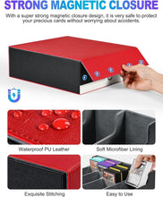 Load image into Gallery viewer, Premium 4-Row Card Storage Box with Magnetic Closure &amp; 24 Colorful Dividers
