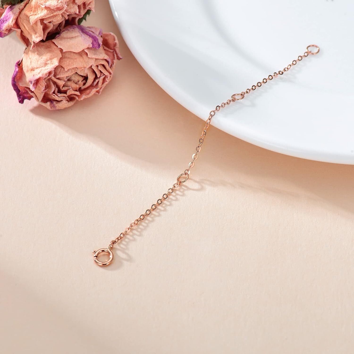 Durable 14K Gold Chain Extender - 4 Inch Adjustable Length for Necklaces & More