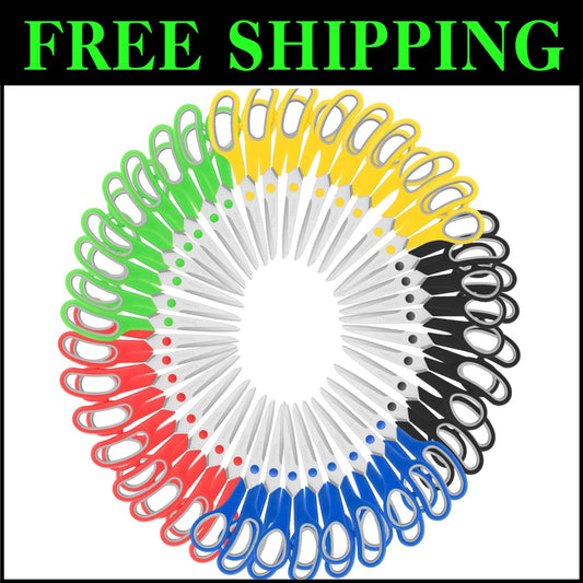All-Purpose 40-Pack 8” Scissors with Ambidextrous Grip - Perfect for Every Task