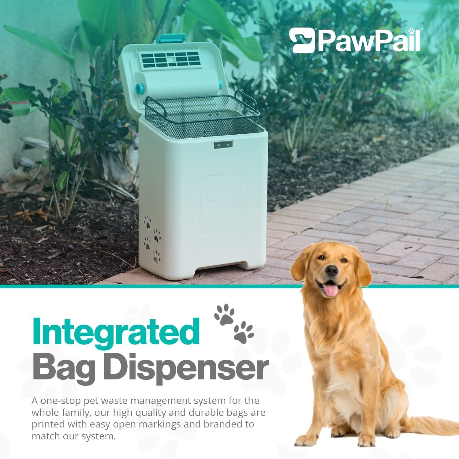 Odor-Controlling Dog Waste Station - UV & Weather Resistant with Mounting Option