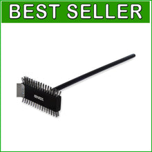 Load image into Gallery viewer, Sleek Black SPARTA Grill Brush &amp; Scraper - 30.5 Inch Multi-Purpose Cleaning Tool