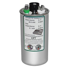 Load image into Gallery viewer, Goodman 40 + 5 uf Round Dual Universal Capacitor - 370/440 VAC, USA Made