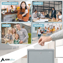 Load image into Gallery viewer, Secure Suggestion and Payment Drop Box with Keys - Wall Mounted, Gray 3x10