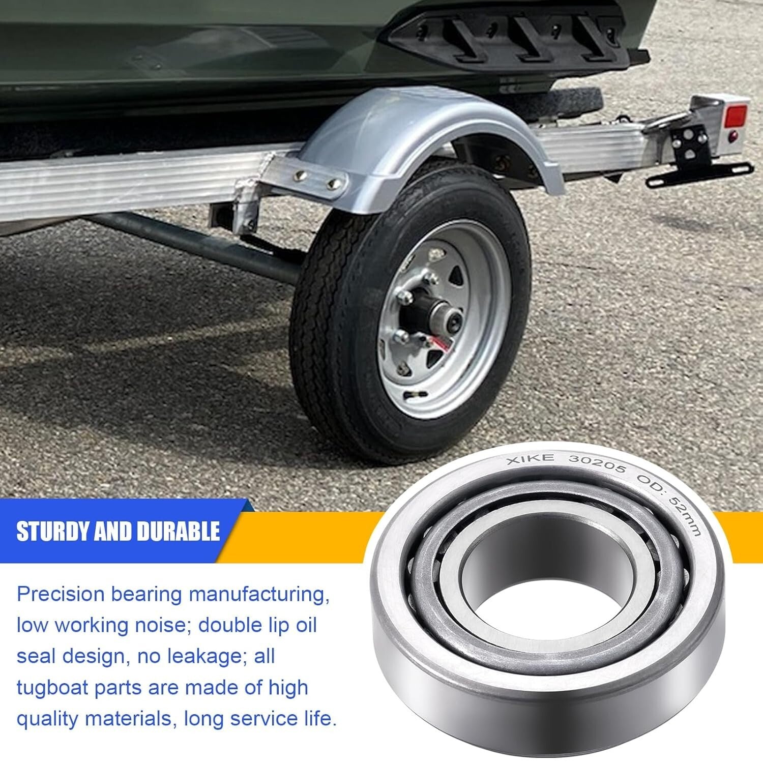 Alloy Steel 4 Set Trailer Wheel Hub Kit with Dust Cover & Cotter Pin Included