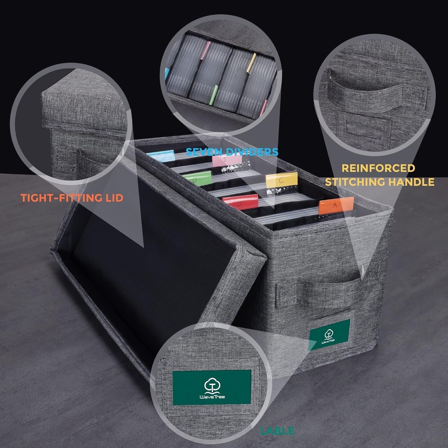 Premium CD Storage Solutions: Waterproof Fabric Case Holder with Labels, 3-Pack