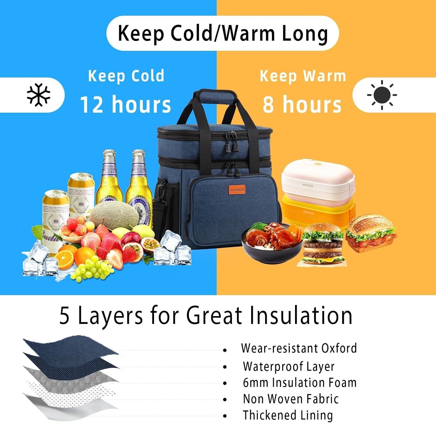 Durable Expandable Lunch Box 22L - Insulated & Waterproof for Camp and Work