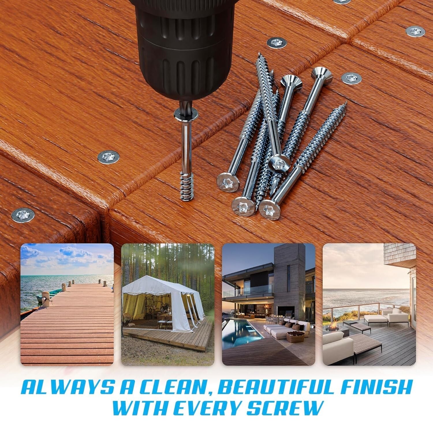 Flat Head 2 Inch Stainless Steel Screws - 1750 Pieces for Durable Woodwork