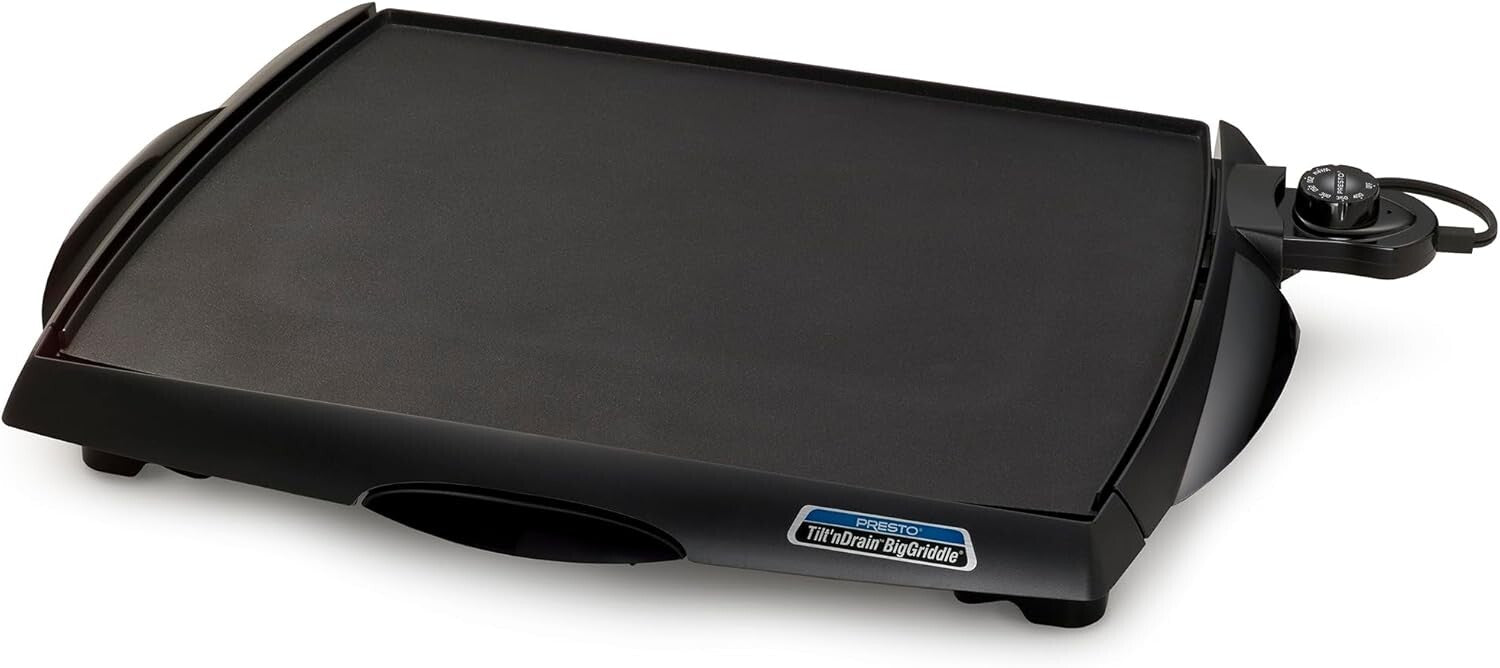 Extra-Large Ceramic Electric Griddle with Drip Tray - Perfect for Family Meals