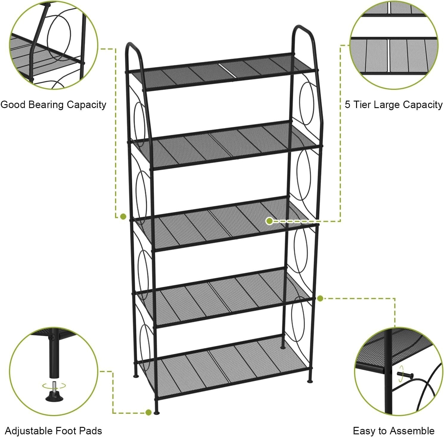 Durable 5-Tier Plant Shelf with Elegant Design - Perfect for Home and Garden