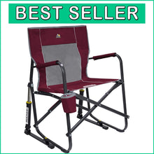 Load image into Gallery viewer, Durable Cinnamon Portable Rocking Chair with Smooth Action for Camping &amp; Patio